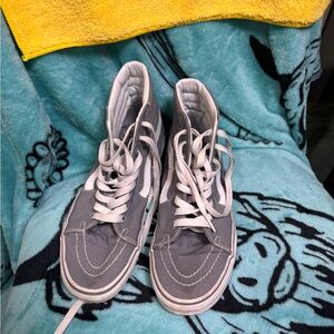 Vans High-Top Sneakers in Gray and White